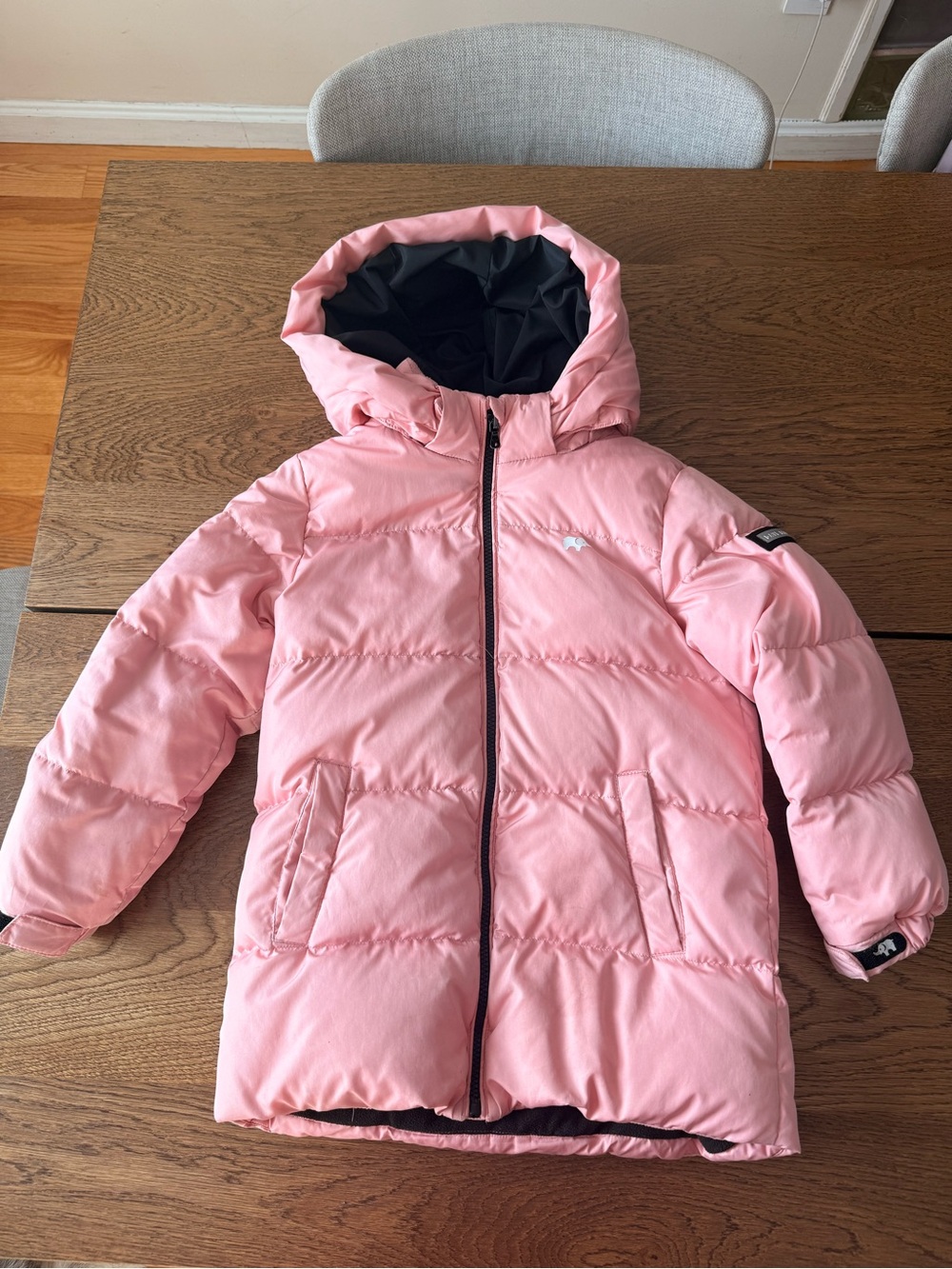 Kids Pink Hooded Puffer Coat - Insulated Winter Jacket